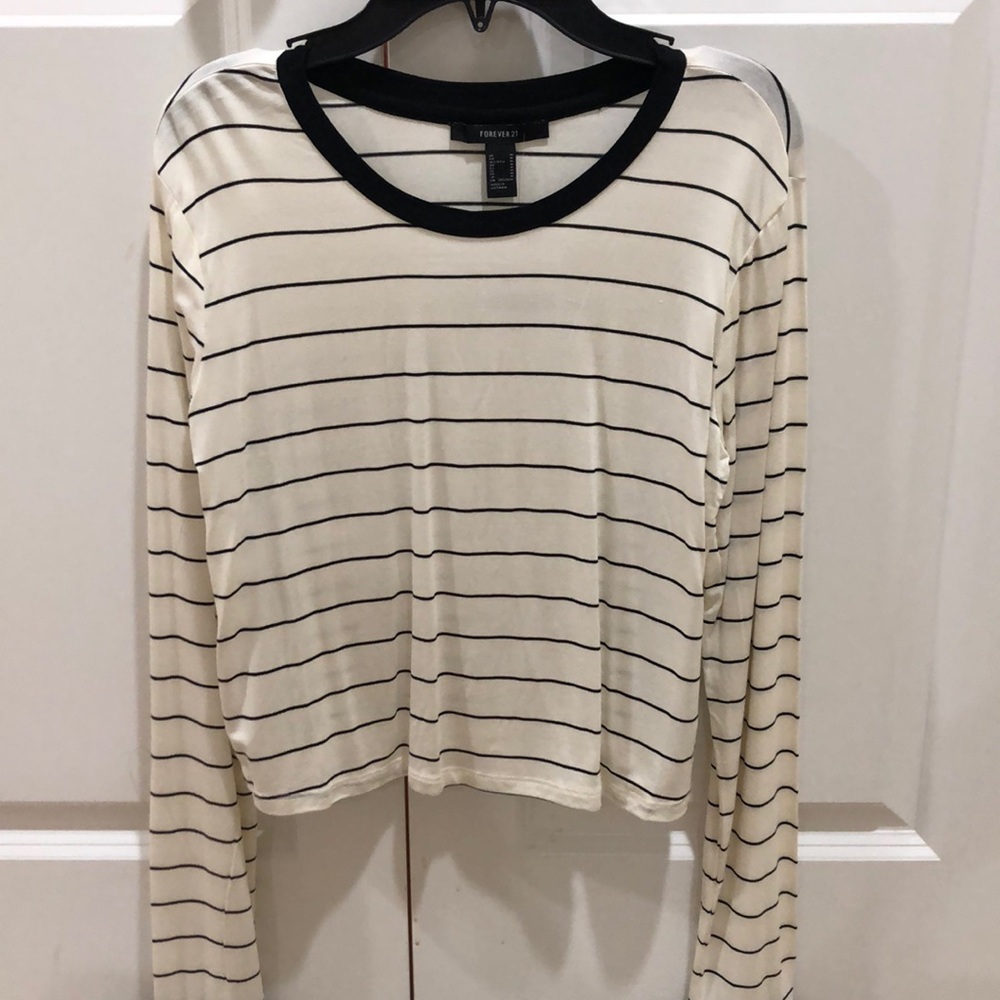 Long Sleeve Forever 21 Striped Tee